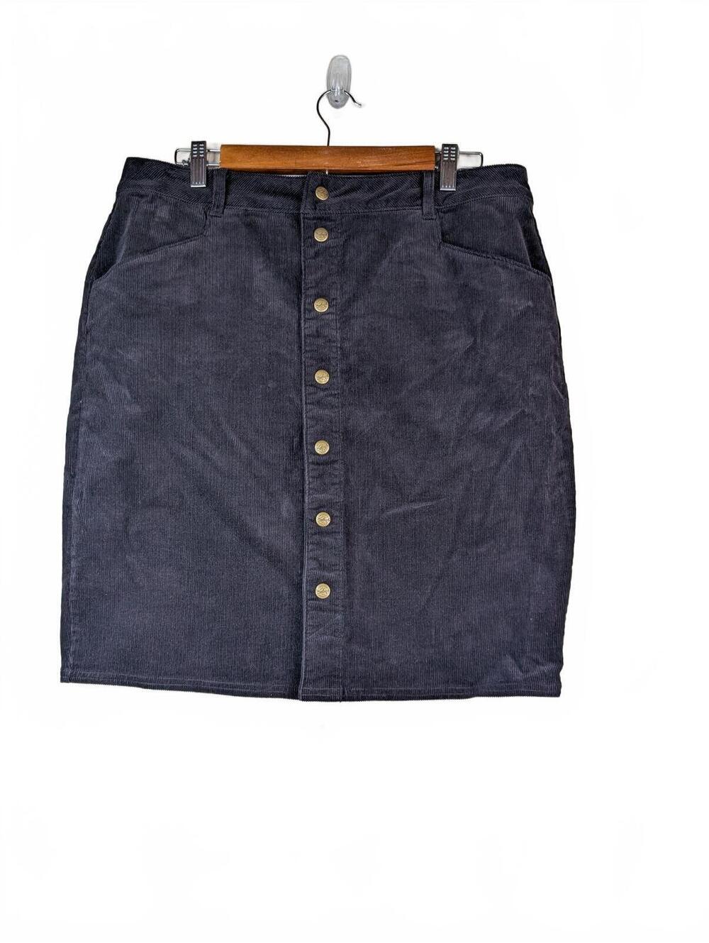 Woolrich Black Corduroy Button-Front Skirt Size 10‎